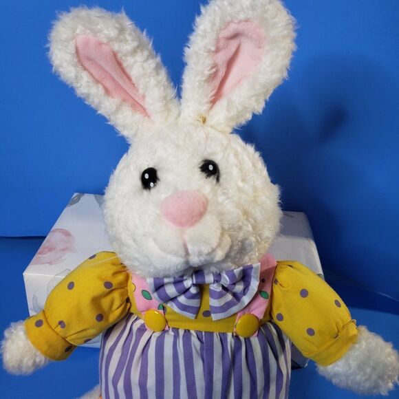 Vintage Gibson Greetings White Easter Bunny Rabbit 15" Plush Stuffed Animal - Picture 2 of 10